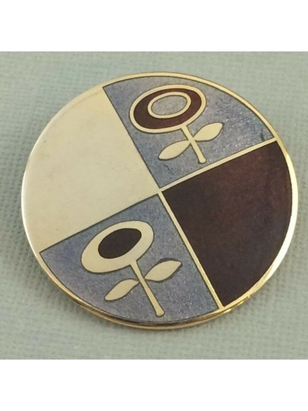 Vintage De Passille Sylvestre Enamel Modernist MCM Flower Brooch Pin Quebec
